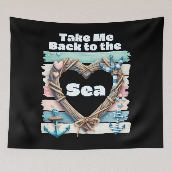 Item preview, Take Me Back to the Sea – Heart-Shaped Ocean Beach designed and sold by Ela-graphicwiz.