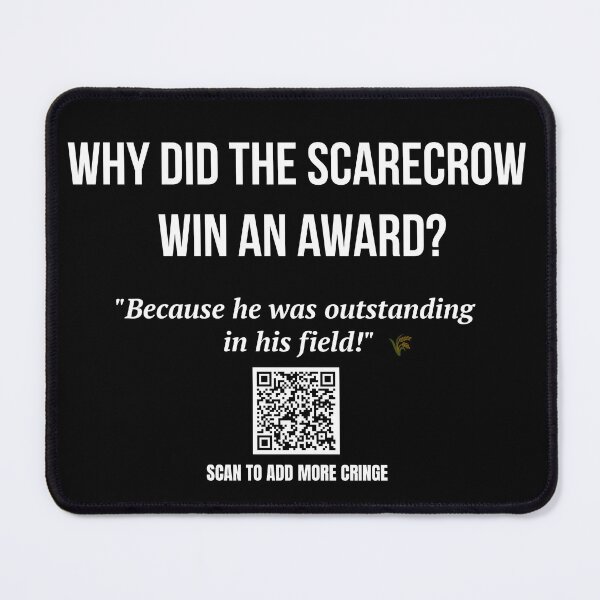 Item preview, Worst Joke Ever – Scarecrow Award with QR Code designed and sold by BrushRushX.