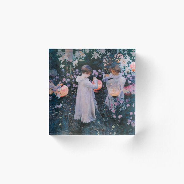 John Singer Sargent - Carnation, Lily, Lily, Rose Acrylic Block