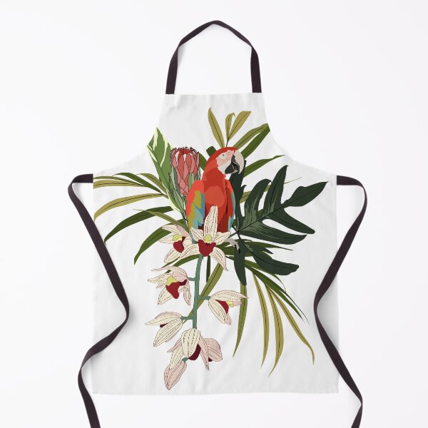 Item preview, Tropical composition with orchid, protea flowers, leaves and parrot bird. designed and sold by MatyKotiv.