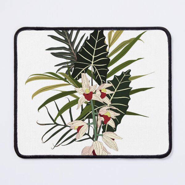 Item preview, Tropical composition with beige orchid flowers branch and leaves. Card element. Bouquet of flowers with exotic Leaf isolated. designed and sold by MatyKotiv.