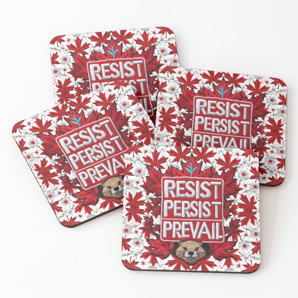 Item preview, Resist Persist Prevail Canada Maple Leaf Embroidered Patch Style Design designed and sold by ArtDesignTp.
