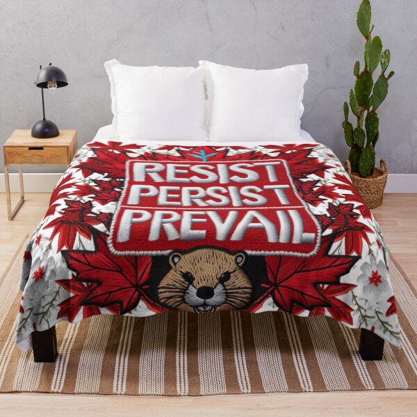 Item preview, Resist Persist Prevail Canada Maple Leaf Embroidered Patch Style Design designed and sold by ArtDesignTp.