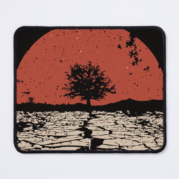 Item preview, Cracked Soil – Drought Landscape with Red Sun and Lonely Tree designed and sold by TuncGK.