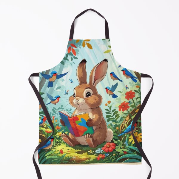 Item preview, Dad Bunny sitting reading a book under a tree designed and sold by Nature's Palette.