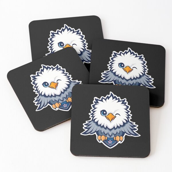 Item preview, Cute Cartoon Bald Eagle Sticker – Patriotic American Mascot with Winking Face and Star Shield designed and sold by FestivityFinds.