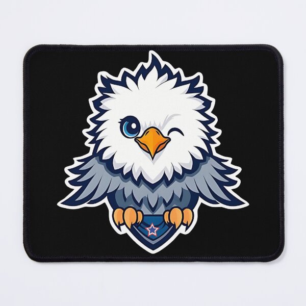 Item preview, Cute Cartoon Bald Eagle Sticker – Patriotic American Mascot with Winking Face and Star Shield designed and sold by FestivityFinds.