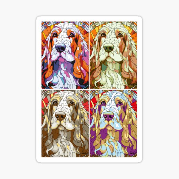 Item preview, Mosiac 'Andy Warhol' Style Grand Basset Griffon Vendéen dog designed and sold by colorpooch.
