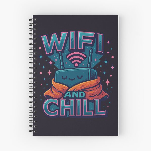 Item preview, WiFi and Chill – Cute Funny Internet Router Pun designed and sold by GirlyPopped.