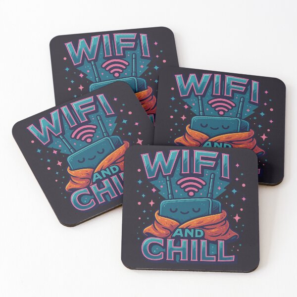 Item preview, WiFi and Chill – Cute Funny Internet Router Pun designed and sold by GirlyPopped.