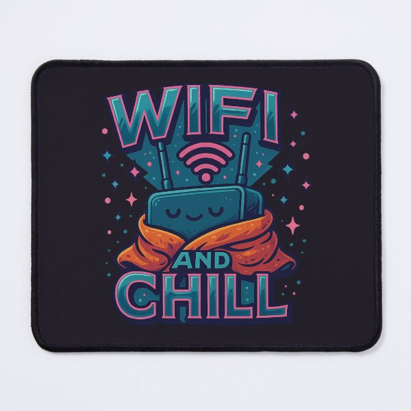Item preview, WiFi and Chill – Cute Funny Internet Router Pun designed and sold by GirlyPopped.