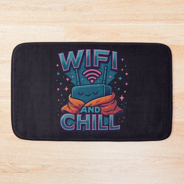 Item preview, WiFi and Chill – Cute Funny Internet Router Pun designed and sold by GirlyPopped.