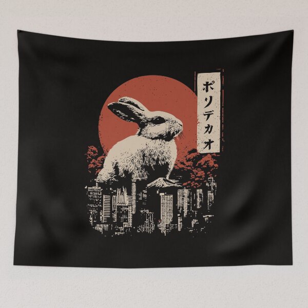 Item preview, Giant Rabbit – Surreal Bunny Over a Modern Cityscape designed and sold by TuncGK.