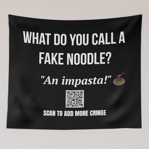 Item preview, Worst Joke Ever – Fake Noodle Joke with QR Code designed and sold by BrushRushX.