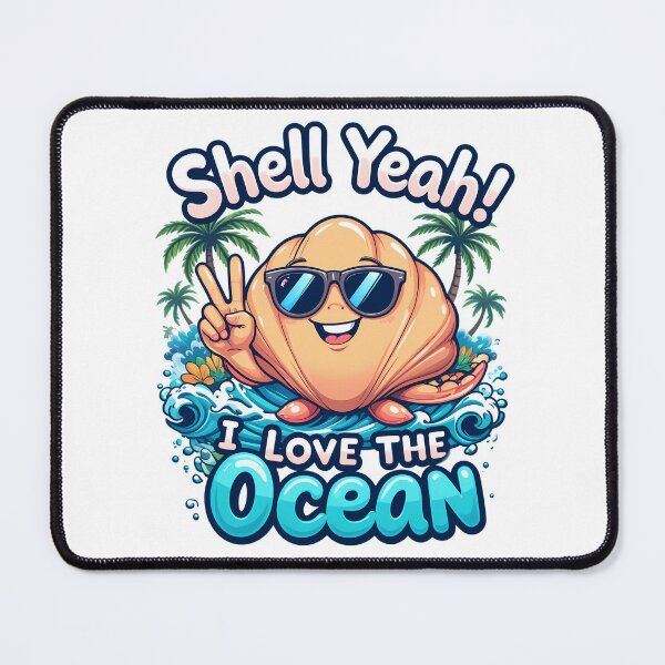 Item preview, Shell Yeah! I Love the Ocean - World Ocean Day Design designed and sold by IndulgentBob.