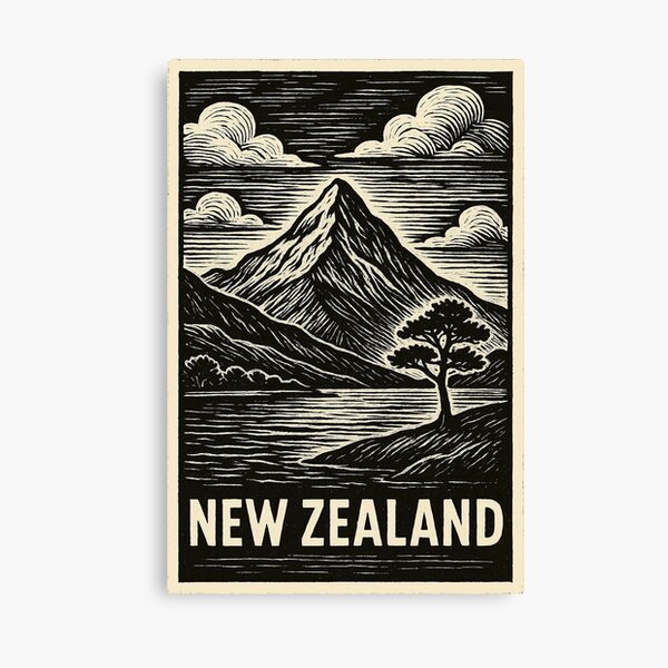Item preview, New Zealand Linocut Style  designed and sold by Thistle-TShop.