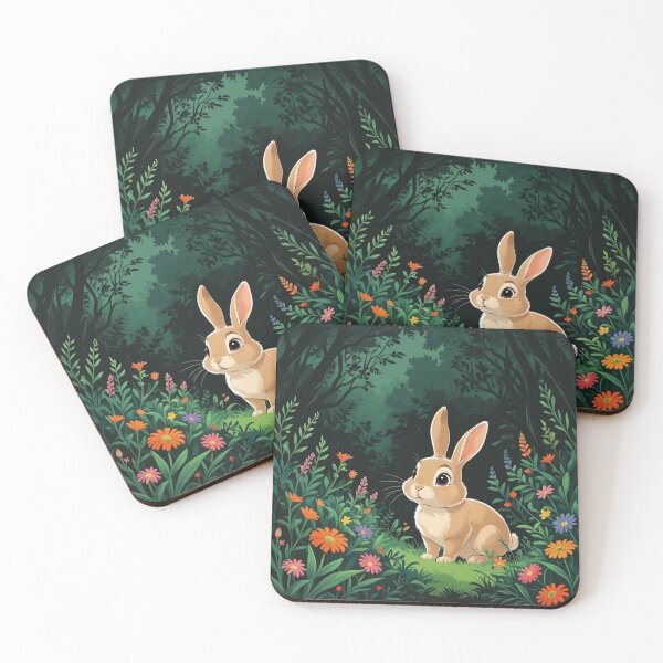 Item preview, Cute and adorable light brown Bunny standing in the heart of  lush green forest designed and sold by Nature's Palette.