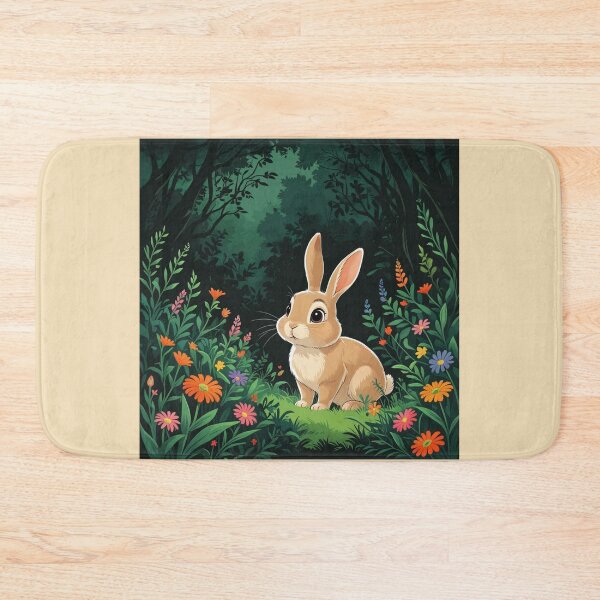 Item preview, Cute and adorable light brown Bunny standing in the heart of  lush green forest designed and sold by Nature's Palette.