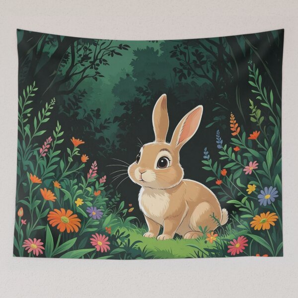 Item preview, Cute and adorable light brown Bunny standing in the heart of  lush green forest designed and sold by Nature's Palette.