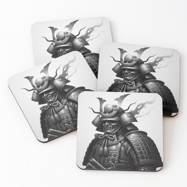 Item preview, Soul of Iron Rust: Black and White Samurai Portrait designed and sold by schwa24jpn.