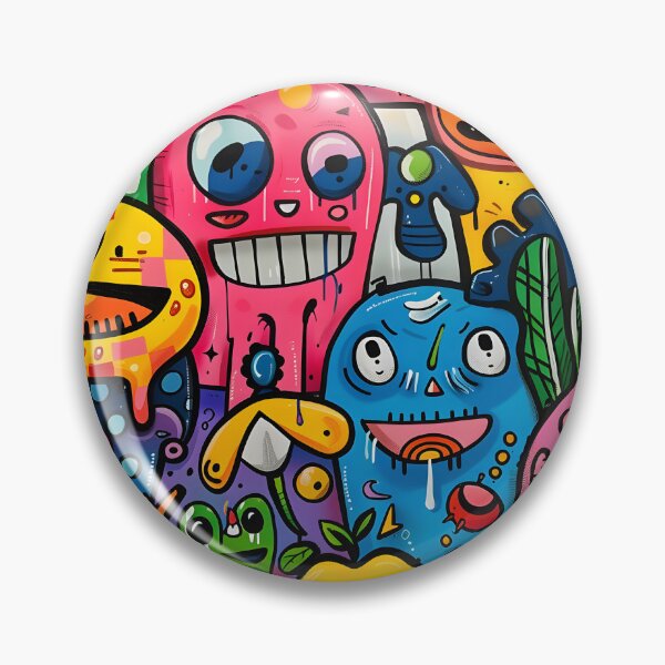 Item preview, Color Pop Monsters | Vibrant Doodle Character Wall Art Digital 2025 designed and sold by AnnDesignStudio.
