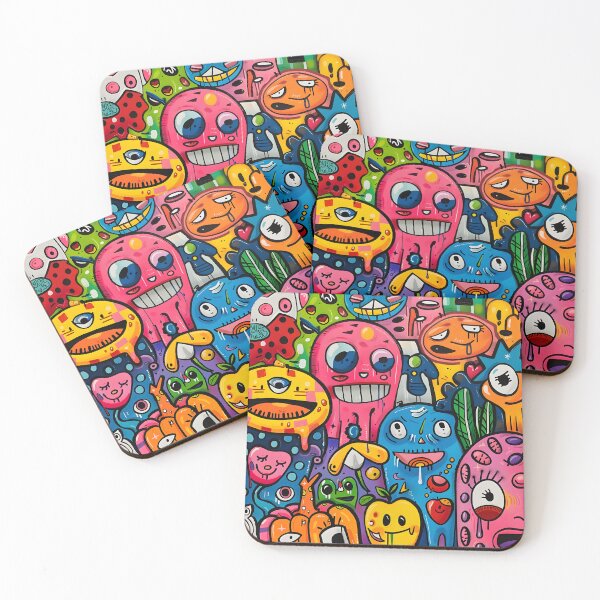 Item preview, Color Pop Monsters | Vibrant Doodle Character Wall Art Digital 2025 designed and sold by AnnDesignStudio.