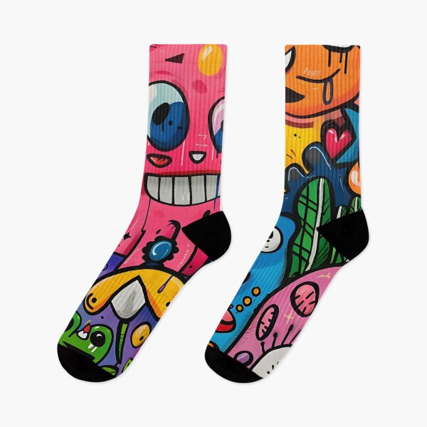 Item preview, Color Pop Monsters | Vibrant Doodle Character Wall Art Digital 2025 designed and sold by AnnDesignStudio.