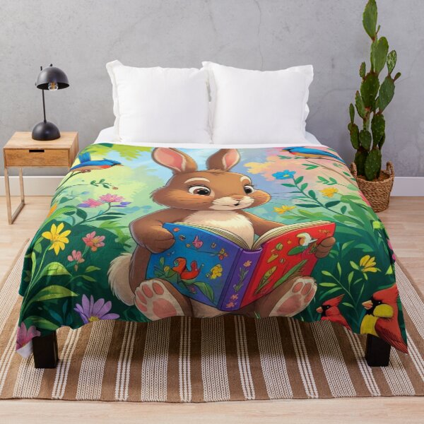 Item preview,  Cute Little Brown Bunny sitting reading a book  designed and sold by Nature's Palette.
