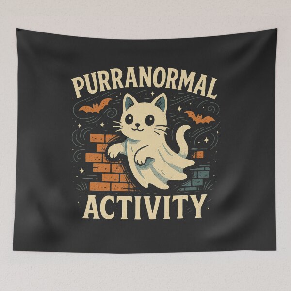 Item preview, Purranormal Activity – Funny Ghost Cat Halloween designed and sold by GirlyPopped.