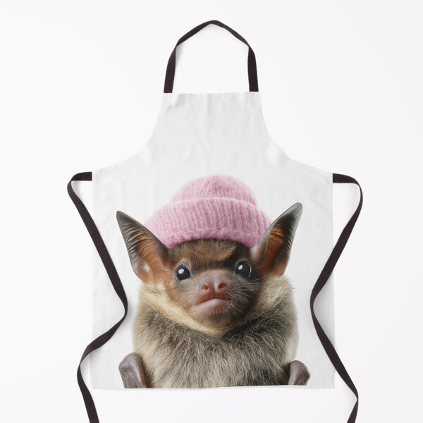 Item preview, Cozy Bat Wearing Pink Winter Hat Trendy Animal Fashion Artwork designed and sold by LazyOwlStore.