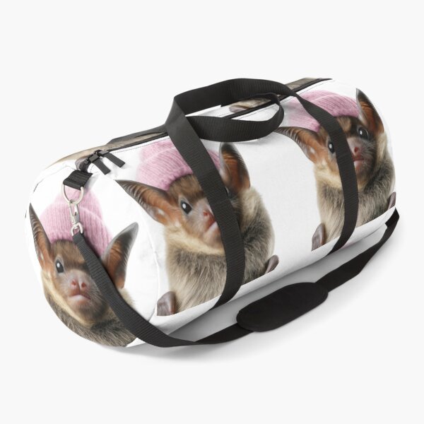 Item preview, Cozy Bat Wearing Pink Winter Hat Trendy Animal Fashion Artwork designed and sold by LazyOwlStore.