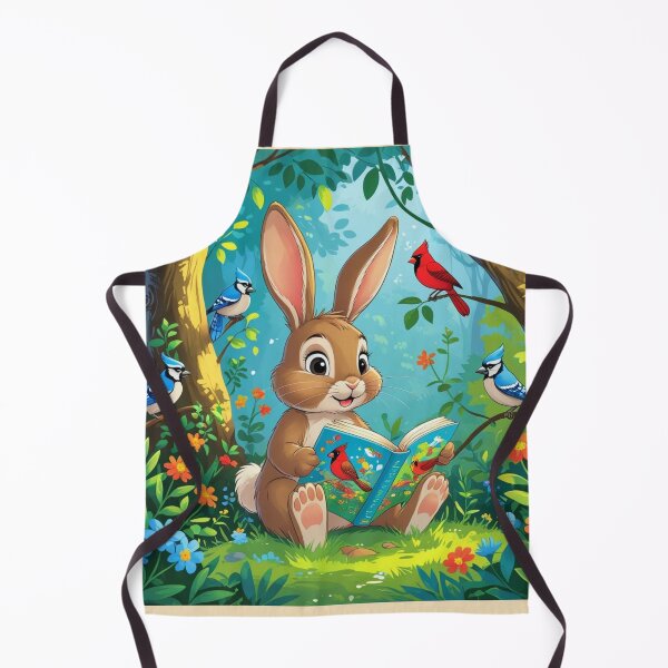 Item preview, Cute Little Brown Bunny sitting reading a book  designed and sold by Nature's Palette.