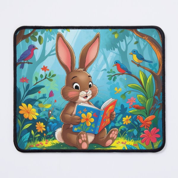 Item preview, Cute Little Brown Bunny sitting reading a book  designed and sold by Nature's Palette.