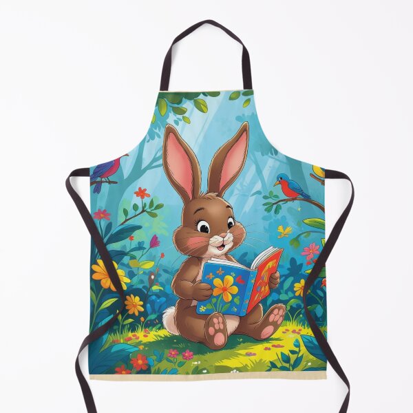 Item preview, Cute Little Brown Bunny sitting reading a book  designed and sold by Nature's Palette.