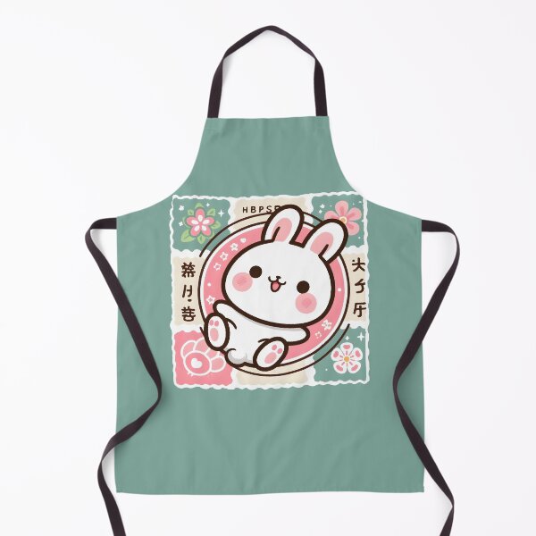 Item preview, Kawaii Japanese Bunny Stamp – Vintage Modern Floral Vibes designed and sold by EmeraldeaArt.