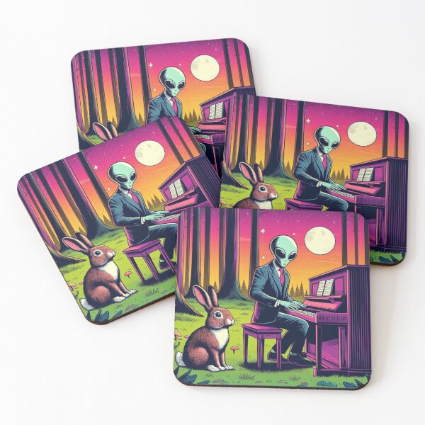 Item preview, pianist alien and rabbit designed and sold by Dogandesighn.