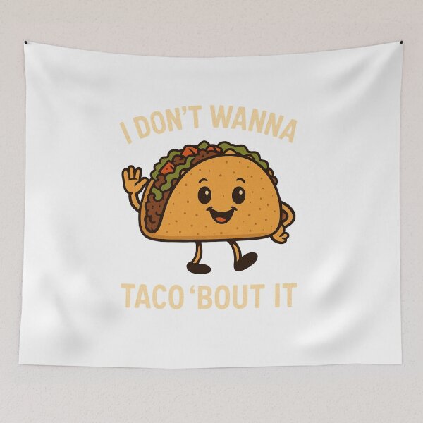 Item preview, "Funny Taco Quote Shirt - I Don't Wanna Taco 'Bout It - Retro Cute Food Pun Tee" designed and sold by Cgriffin18.