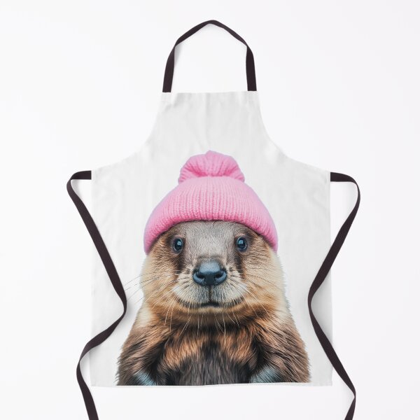Item preview, Cozy Beaver Wearing Pink Winter Hat Trendy Animal Fashion Artwork designed and sold by LazyOwlStore.