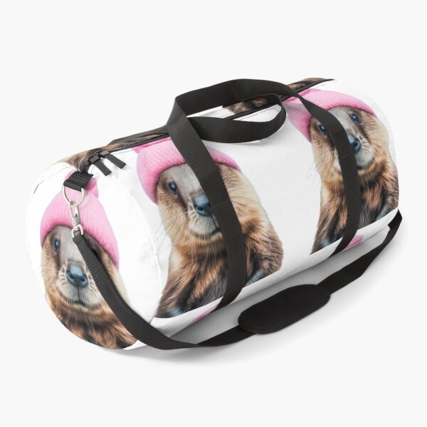 Item preview, Cozy Beaver Wearing Pink Winter Hat Trendy Animal Fashion Artwork designed and sold by LazyOwlStore.