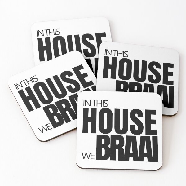 Item preview, In This House We Braai – Funny South African Expat Quote Design designed and sold by Cheeky Lydia.