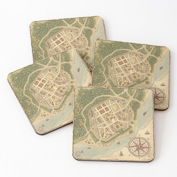 Item preview, Triboar Town Medieval Fantasy Map designed and sold by VA Design.
