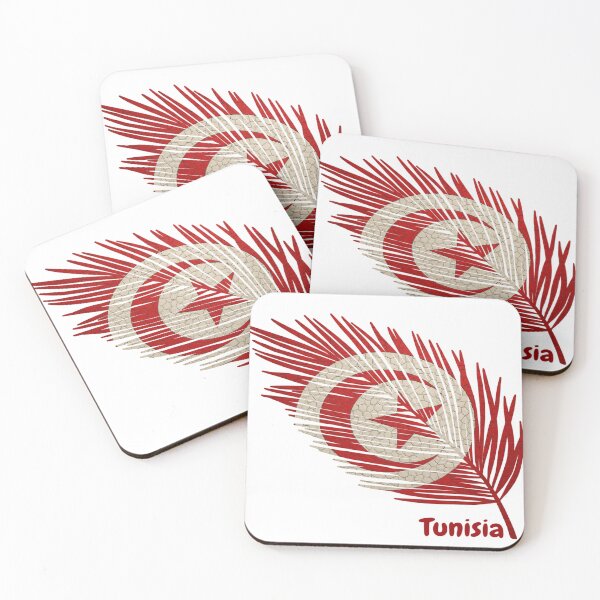 Item preview, Abstract Flag of Tunisia – Feather Design designed and sold by ArteJorge48.