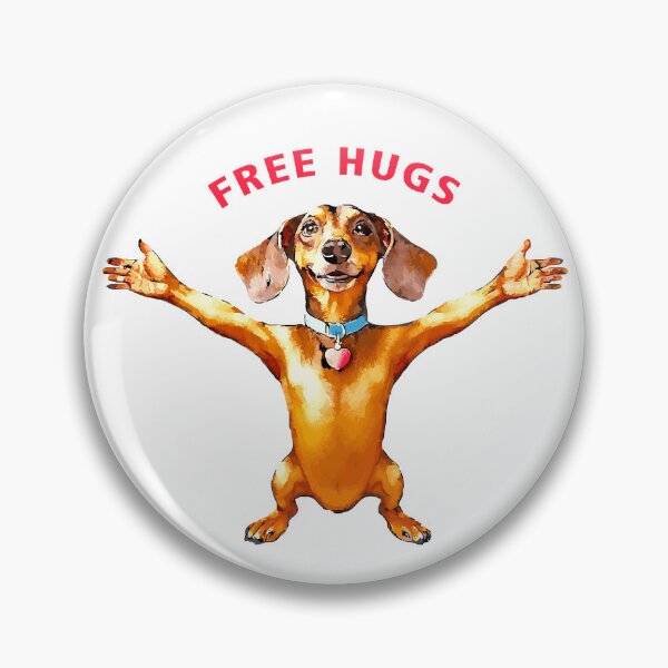 Item preview, FREE HUGS Dachshund love- cute and funny dachsie designed and sold by Starpuffdesign.