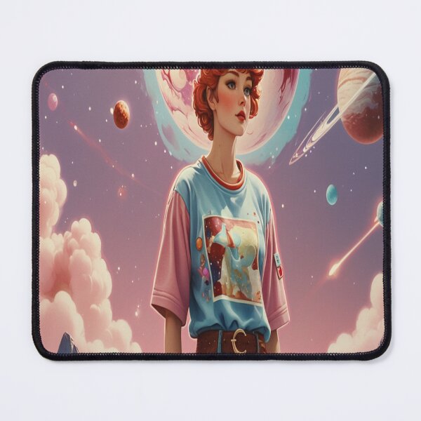Item preview, Woman in space themed wallpaper designed and sold by layqaas.