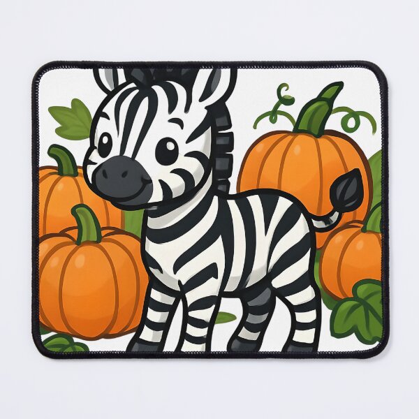 Item preview, Cute Baby Zebra in Pumpkin Patch – Kawaii Autumn Animal Design designed and sold by Fiona-Lynn Designs.