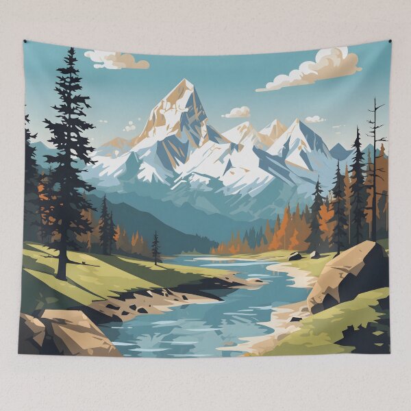 Item preview, Rugged Mountain Vistas designed and sold by DrawnThreads.