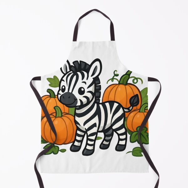 Item preview, Cute Baby Zebra in Pumpkin Patch – Kawaii Autumn Animal Design designed and sold by Fiona-Lynn Designs.
