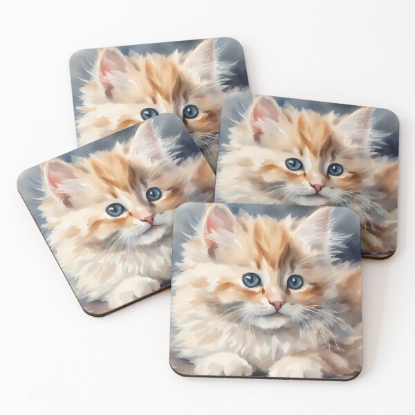 Item preview, Fluffy Beige Kitten Portrait designed and sold by CalmnessbyChoice.