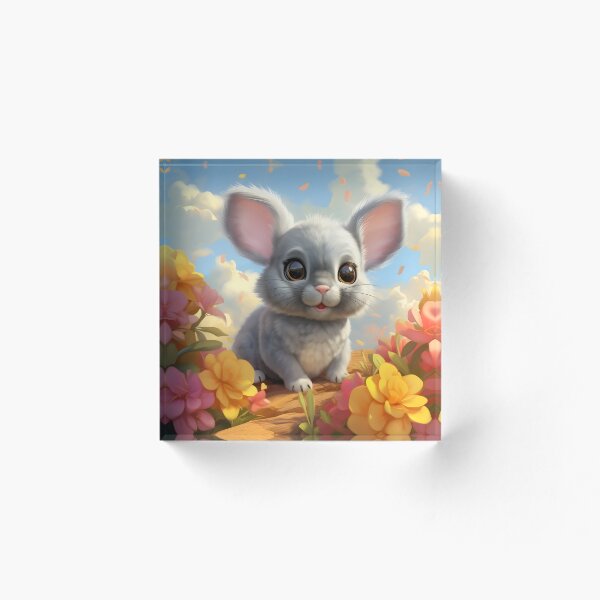 Artikelvorschau, Serenade of Sweetness: Enchanting Chinchilla Amidst Floral Bliss entworfen und verkauft von DrawnThreads.