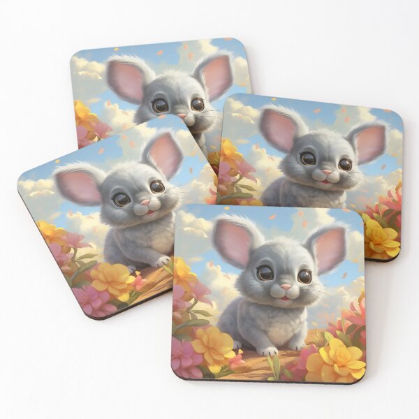 Item preview, Serenade of Sweetness: Enchanting Chinchilla Amidst Floral Bliss designed and sold by DrawnThreads.